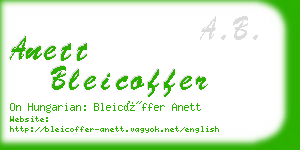 anett bleicoffer business card